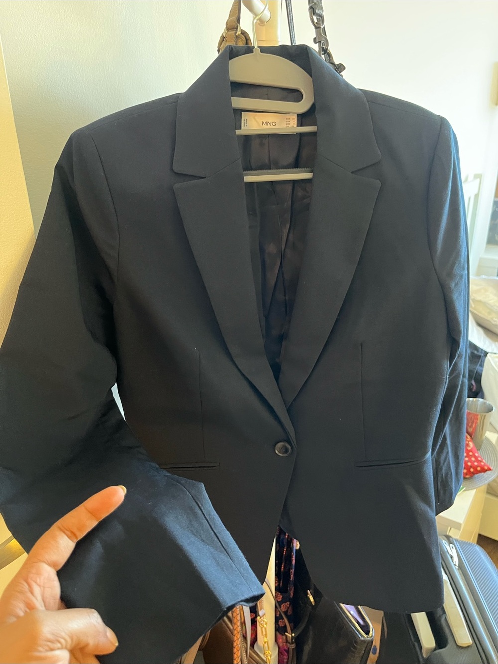 MNG Single-Button navy blue Blazer